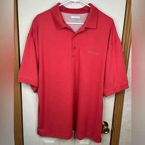 Columbia PFG Omni Shade Polo Shirt Men’s Large Red Vented Fishing